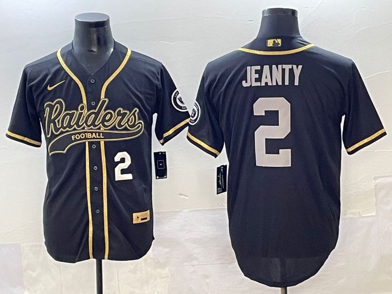 Men 2025 Oakland Raiders #2 Jeanty Black Joint Name Nike Limited NFL Jersey style 2